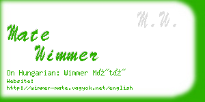 mate wimmer business card